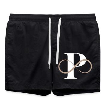 Unendlicher Buchstabe P - Badeshorts - Schwarz - Vorne - AI Model Male 185 light (185cm)
