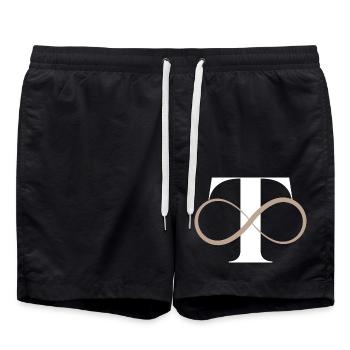 Unendlicher Buchstabe t - Badeshorts - Schwarz - Vorne - AI Model Male 185 light (185cm)