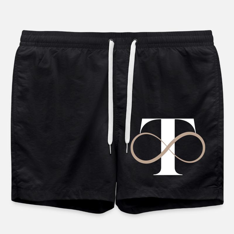 Infinite letter t - Swim Trunks - black