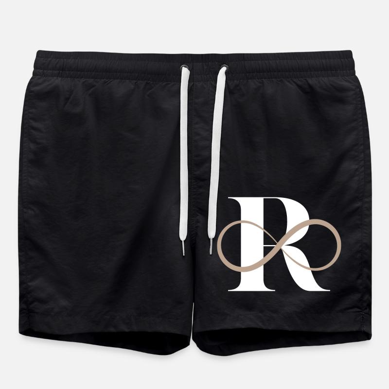 Infinite letter r - Swim Trunks - black