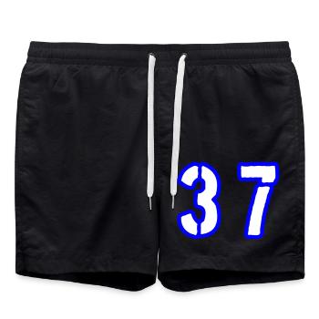 37 Number Symbol - Swim Trunks - black - Front - AI Model Male 185 light (185cm)