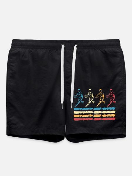 Retro Rugby - Swim Trunks - black