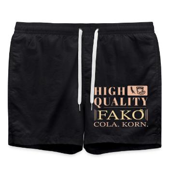 Born For Korn Spruch Landwirt Biertrinker Fako - Badeshorts - Schwarz - Vorne - AI Model Male 185 light (185cm)
