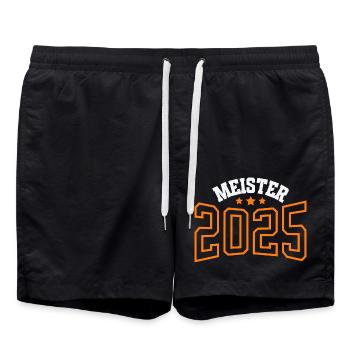 Meister 2025 - Badeshorts - Schwarz - Vorne - AI Model Male 185 light (185cm)