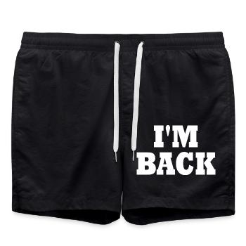 Im back - Badeshorts - Schwarz - Vorne - AI Model Male 185 light (185cm)