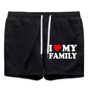 I love my family - Short de bain - noir - Devant - AI Model Male 185 light (185cm)