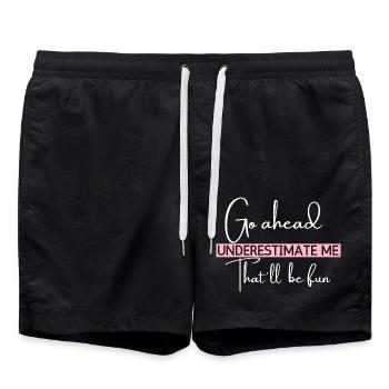 Allez-y, sous-estimez-moi, ce sera amusant, drôle - Short de bain - noir - Devant - AI Model Male 185 light (185cm)
