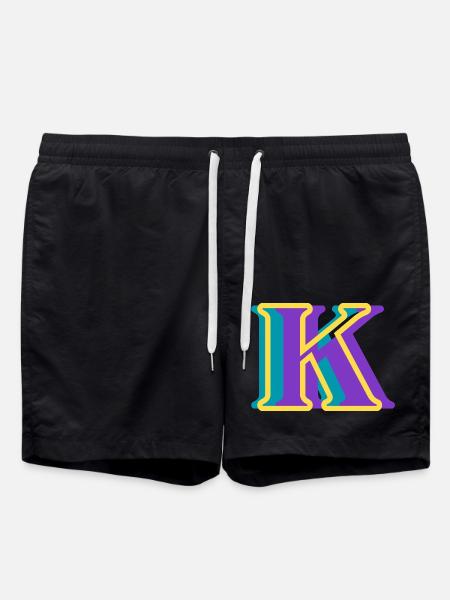 Mehrfarbiger Buchstabe k - Badeshorts - Schwarz