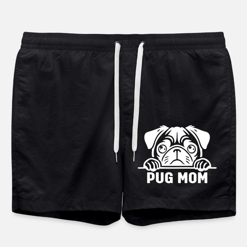 Pug Mom - Swim Trunks - black