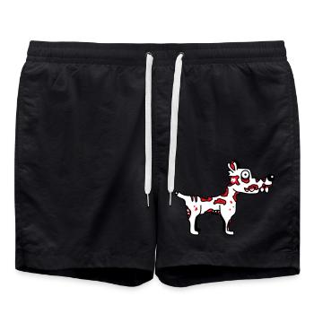Dog Zombie Undead Halloween Horror Corpse Creepy - Swim Trunks - black - Front - AI Model Male 185 light (185cm)