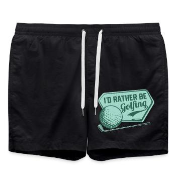 I'd Rather Be Golfing Golfer Golf - Badeshorts - Schwarz - Vorne - AI Model Male 185 light (185cm)