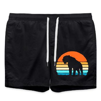 Tigre à dents de sabre - Short de bain - noir - Devant - AI Model Male 185 light (185cm)