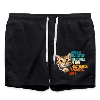 When Injustice Becomes Law Resistance Becomes Duty - Swim Trunks - black - Front - AI Model Male 185 light (185cm)