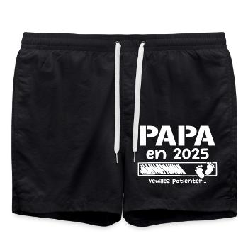 Dad in 2025 Father-to-be Gifts - Swim Trunks - black - Front - AI Model Male 185 light (185cm)