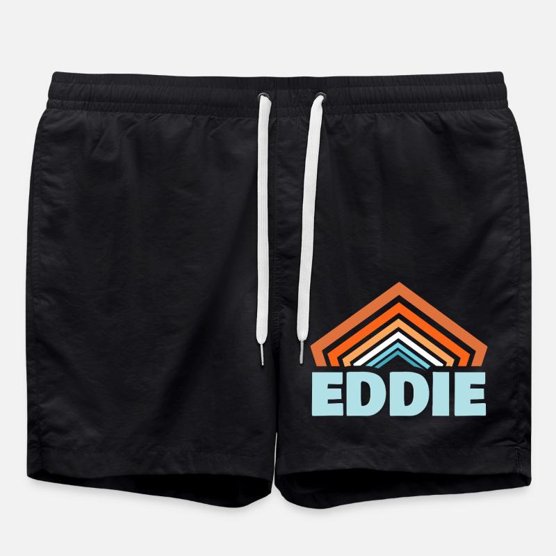 First name Eddie - Swim Trunks - black