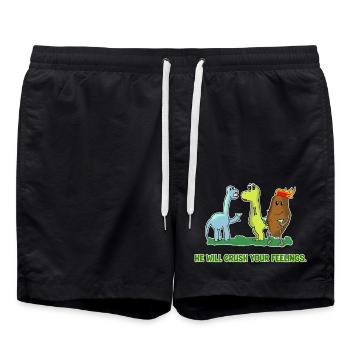 Dinosaur Feelings Funny Dino Couple Sarcasm Design - Swim Trunks - black - Front - AI Model Male 185 light (185cm)