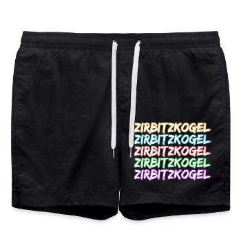 Zirbitzkogel als Klettern - Badeshorts - Schwarz - Vorne - AI Model Male 185 light (185cm)