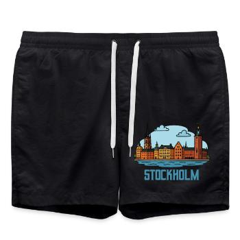 Ville de Stockholm - Short de bain - noir - Devant - AI Model Male 185 light (185cm)