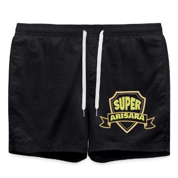 Woman's name Arisara - Swim Trunks - black - Front - AI Model Male 185 light (185cm)
