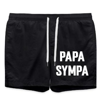 Papa Sympa - Short de bain - noir - Devant - AI Model Male 185 light (185cm)