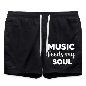 La musique nourrit mon âme - Short de bain - noir - Devant - AI Model Male 185 light (185cm)