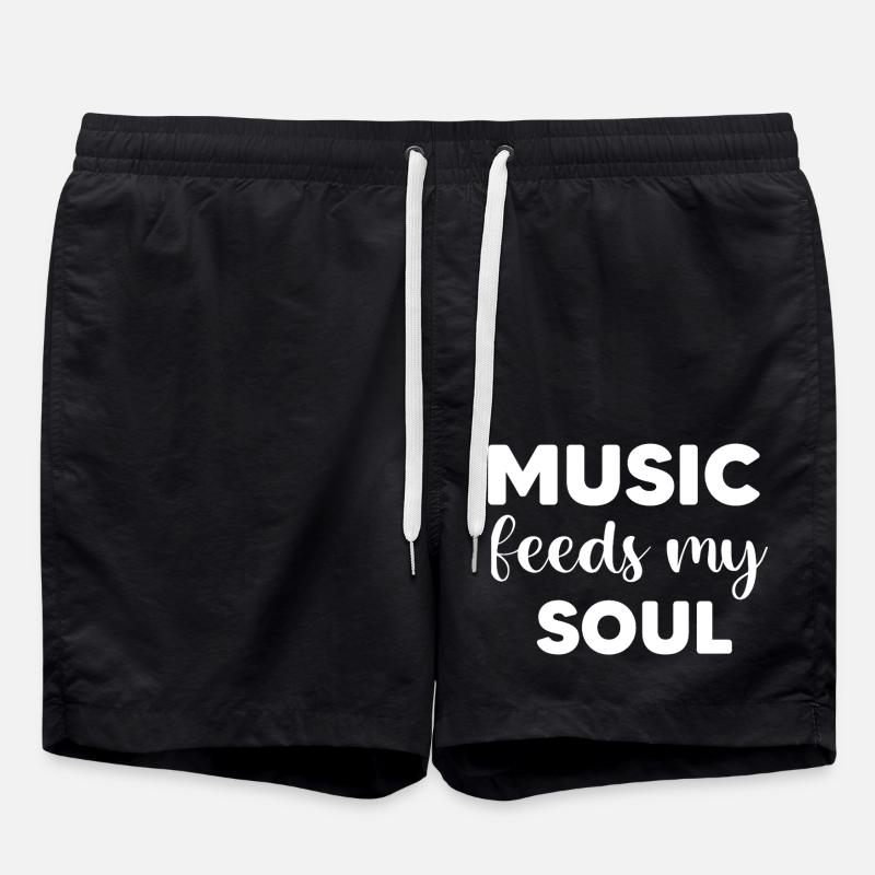Music feeds my soul - Swim Trunks - black