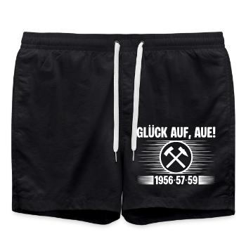 Glück auf - Badeshorts - Schwarz - Vorne - AI Model Male 185 light (185cm)