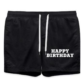 Bon anniversaire - Short de bain - noir - Devant - AI Model Male 185 light (185cm)