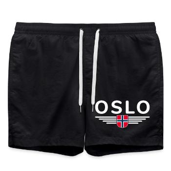 Oslo T-shirt for fans and Norway lovers - Swim Trunks - black - Front - AI Model Male 185 light (185cm)