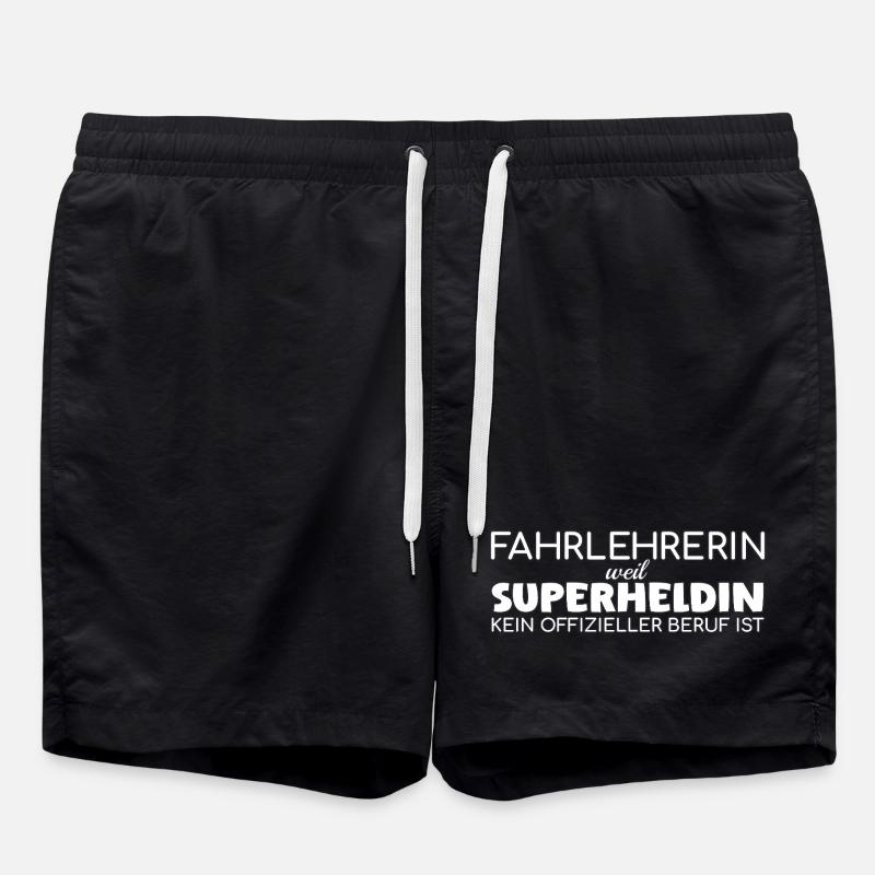 Instructeur de conduite Superheroine Auto-école - Short de bain - noir