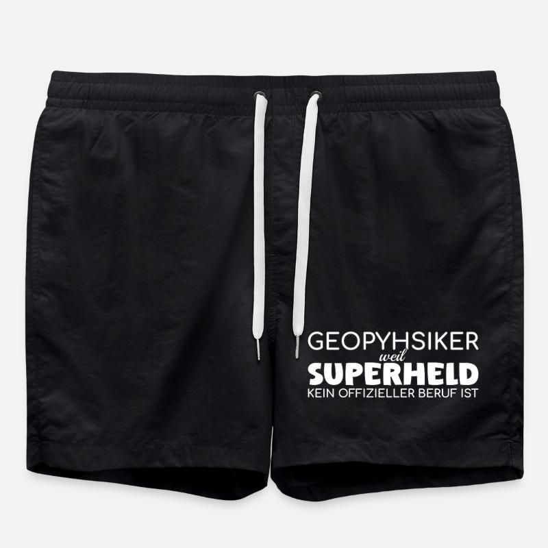 Geophysicist Superhero Geophysics - Swim Trunks - black