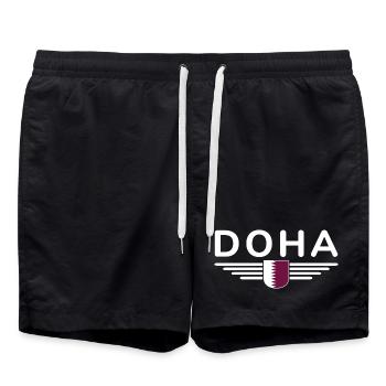Doha Design – Élégant et unique - Short de bain - noir - Devant - AI Model Male 185 light (185cm)
