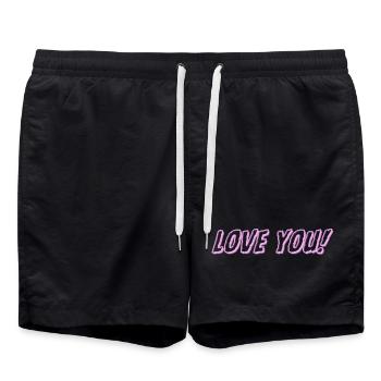 Je t’aime - Short de bain - noir - Devant - AI Model Male 185 light (185cm)