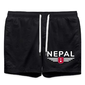 Design Népal – Aventure himalayenne - Short de bain - noir - Devant - AI Model Male 185 light (185cm)