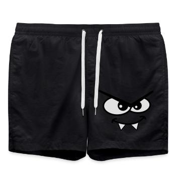 Evil Peep Cartoon Monster Face Vampire Teeth - Swim Trunks - black - Front - AI Model Male 185 light (185cm)