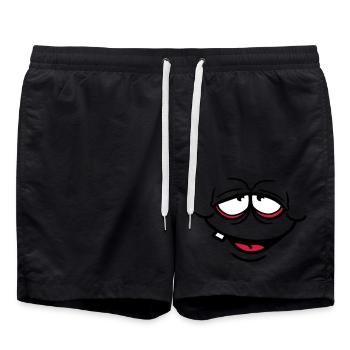 sourire sourire visage drôle moche heureux - Short de bain - noir - Devant - AI Model Male 185 light (185cm)