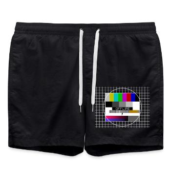 offline, internet, Testbild, tv - Badeshorts - Schwarz - Vorne - AI Model Male 185 light (185cm)