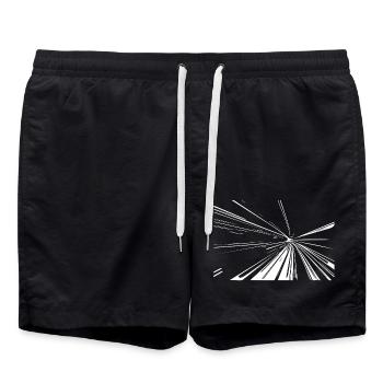 Vector Lines Splash - Swim Trunks - black - Front - AI Model Male 185 light (185cm)