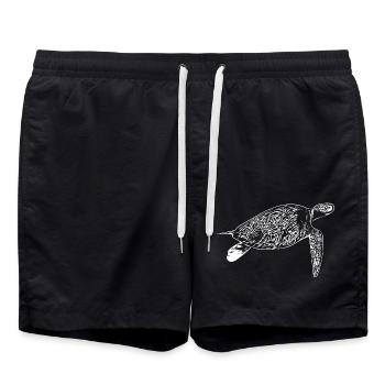 Schildkröte - Badeshorts - Schwarz - Vorne - AI Model Male 185 light (185cm)