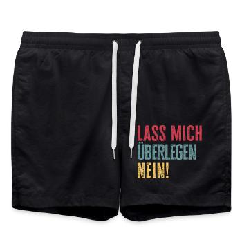 Ich sage nein ablehnen nein danke - Badeshorts - Schwarz - Vorne - AI Model Male 185 light (185cm)