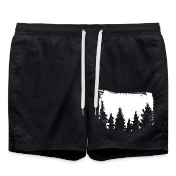 Wald - Bio Baumwolle T-Shirt Natur - Short de bain - noir - Devant - AI Model Male 185 light (185cm)