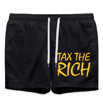 Tax the rich - Badeshorts - Schwarz - Vorne - AI Model Male 185 light (185cm)