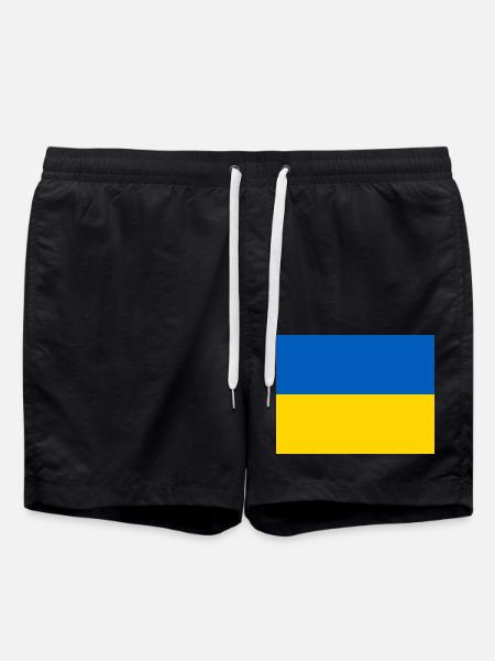 Ukraine Flag - Swim Trunks - black