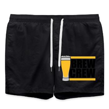 Beer Glass Brew Crew disant - Short de bain - noir - Devant - AI Model Male 185 light (185cm)