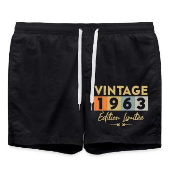 Vintage 1963 Édition Limitée - Short de bain - noir - Devant - AI Model Male 185 light (185cm)