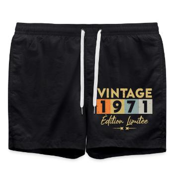 Vintage 1971 Édition Limitée - Short de bain - noir - Devant - AI Model Male 185 light (185cm)
