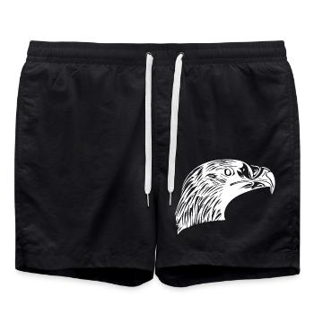 Eagle Portrait for Bird Lovers - Swim Trunks - black - Front - AI Model Male 185 light (185cm)