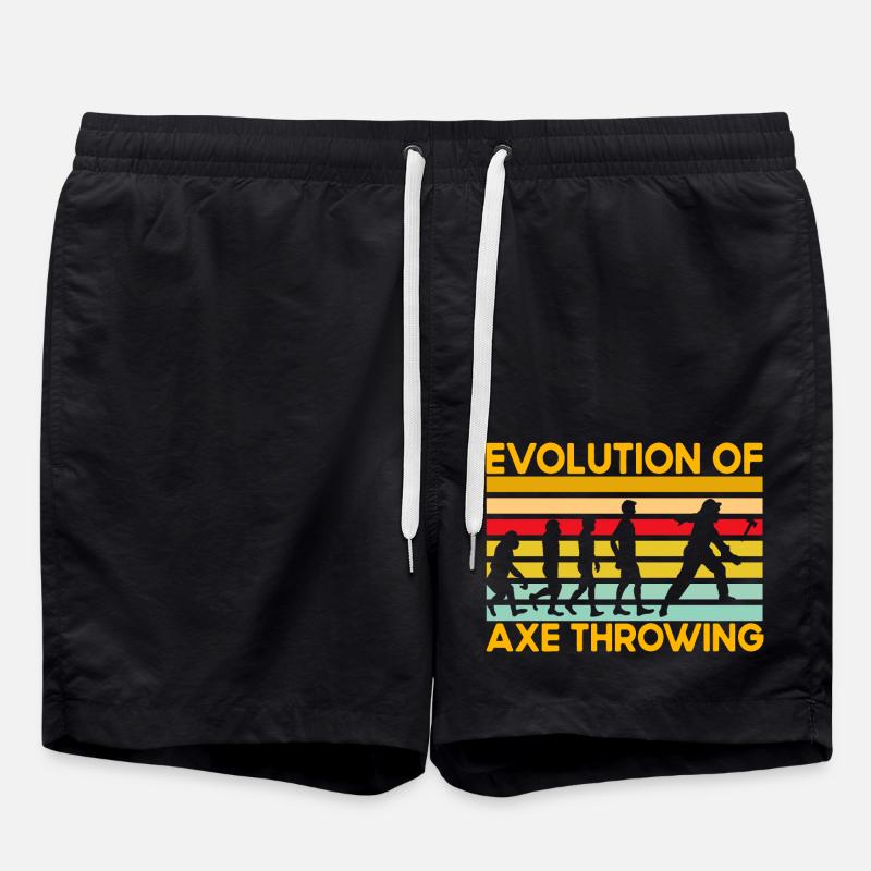 Evolution of Axe Throwing - Swim Trunks - black