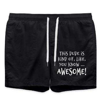 This dude is awesome! - Swim Trunks - black - Front - AI Model Male 185 light (185cm)
