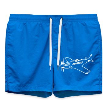 Avion vintage Popeller Flyer - Short de bain - cobalt blue - Devant